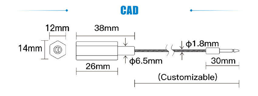 High Security Truck Oil Container Self-locking Type Stainless Steel Security Cable Seal HYCS-B01
