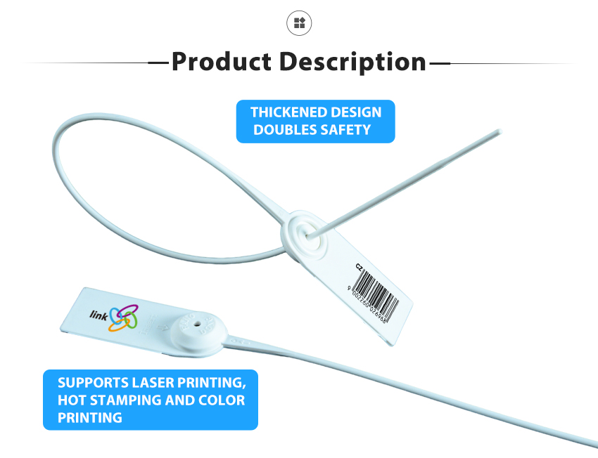 Adjustable barcoded plastic seals with serial number HYPS-A10