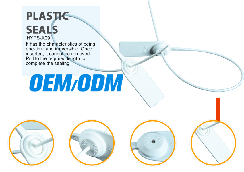 Adjustable barcoded plastic seals with serial number HYPS-A10